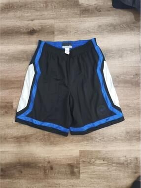 Rare VTG Nike Basketball Dazzle Shorts Silky Shiny Blue Black Reversible XL